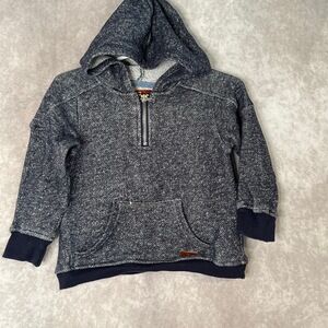 7 for All Mankind Hooded 3/4 Zip Sweatshirt‎ Heathered Blue Baby/Toddler 24 mo